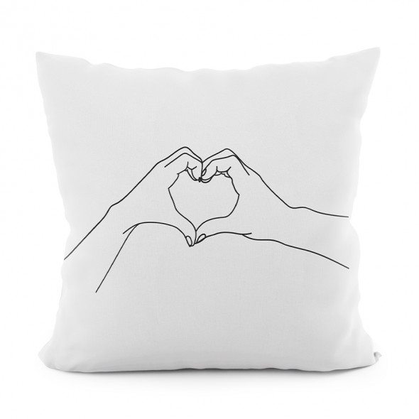 Poszewka dekoracyjna DŁONIE VELVET - 40x40 cm - biały/szary