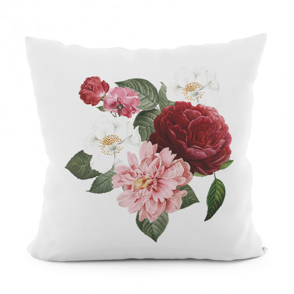 Poszewka dekoracyjna GOLDEN PEONY VELVET - 40x40 cm - wielokolorowy