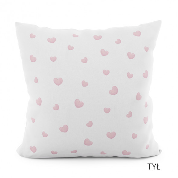 Poszewka dekoracyjna KOCHAM CIĘ VELVET - 40x40 cm - biały/różowy