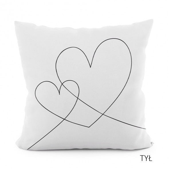 Poszewka dekoracyjna LETTER VELVET - 40x40 cm - biały/szary