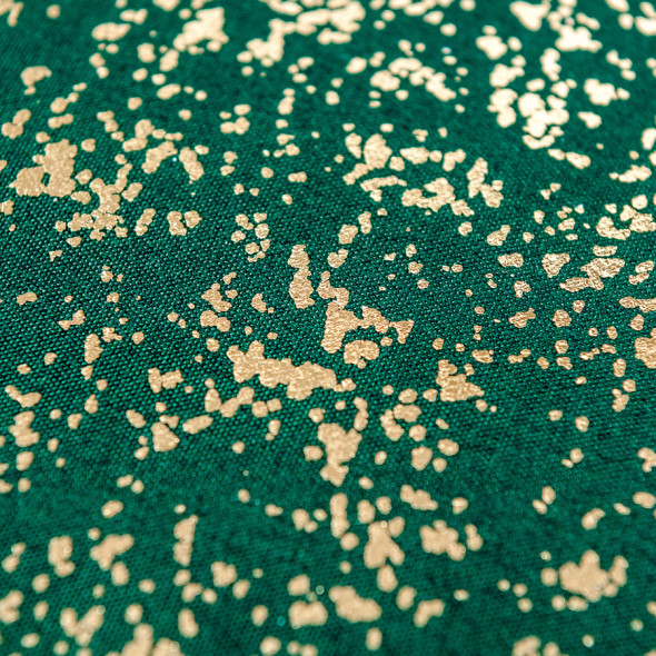 Poszewka dekoracyjna LUNA - 40x40 cm - ciemny zielony butelkowy ze złotym nadrukiem