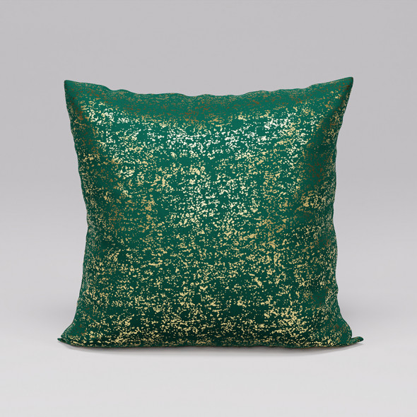 Poszewka dekoracyjna LUNA - 40x40 cm - ciemny zielony butelkowy/złoty