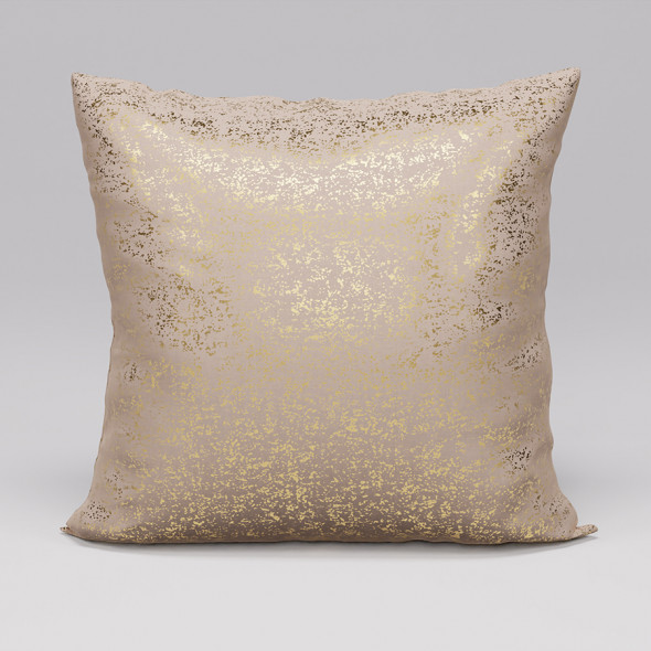 Poszewka dekoracyjna LUNA - 45x45 cm - ciemny beżowy/złoty