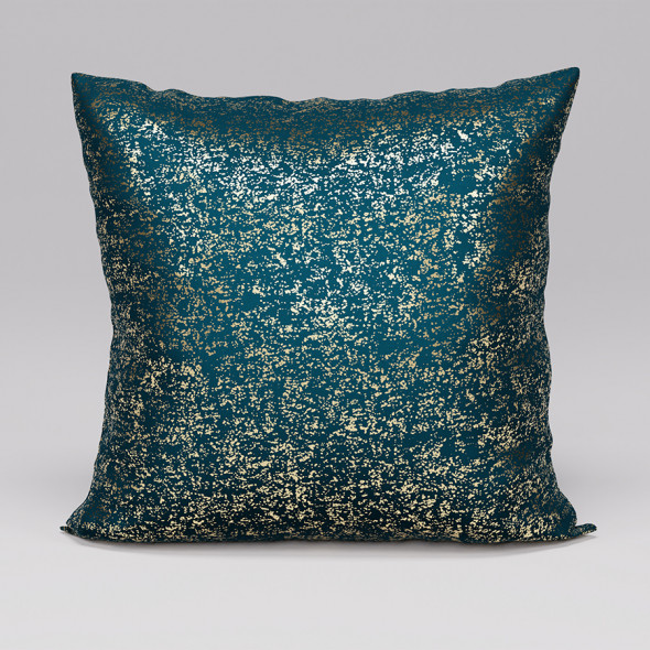Poszewka dekoracyjna LUNA - 45x45 cm - ciemny turkusowy petrol/złoty