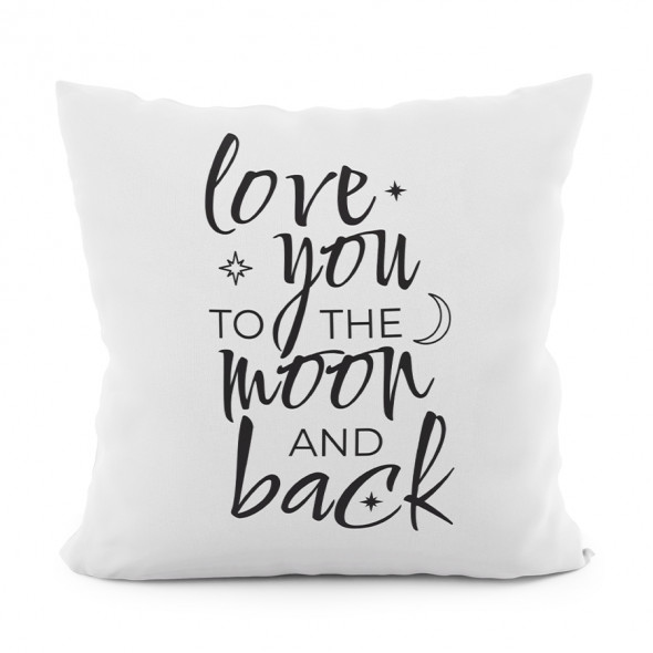 Poszewka dekoracyjna MOON VELVET - 40x40 cm - biały/czarny