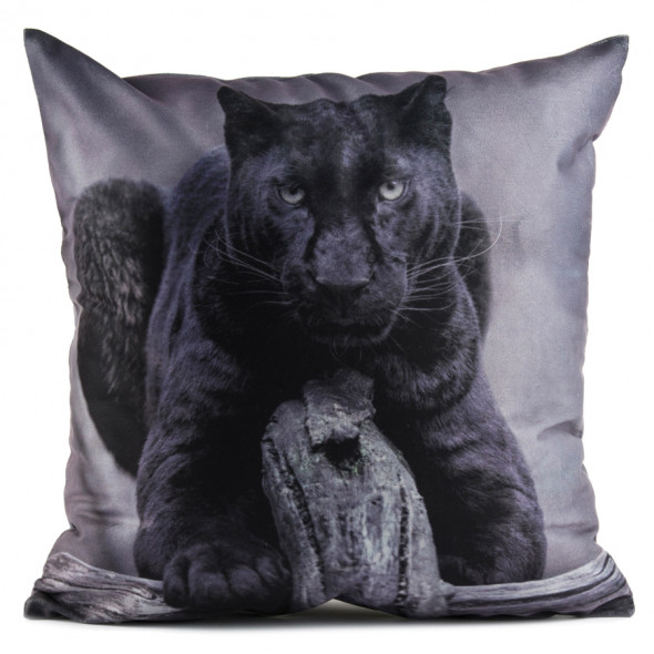 Poszewka drukowana JUNGLE - 40x40 cm - czarna pantera