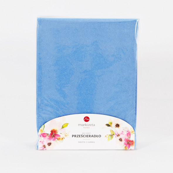 Prześcieradło frotte z gumką - 140x200 cm - niebieskie