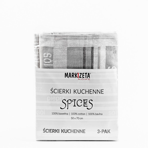Ścierka kuchenna SPICES - 50x70 cm - szara