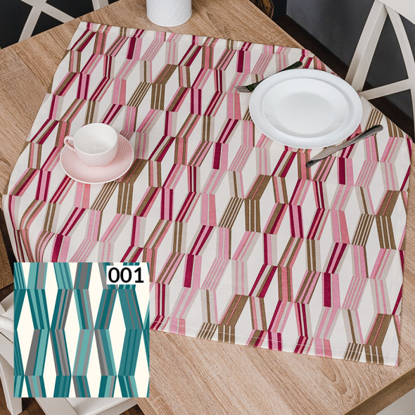 Serweta wodoodporna IKSY - 85x85 cm - ecru/szary/turkus