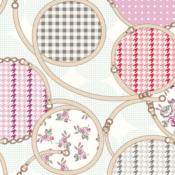 Serweta wodoodporna PĘTLA - 85x85 cm - odcienie czerwieni