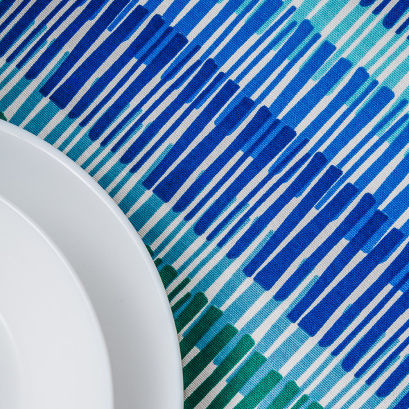 Serweta wodoodporna PRĘGI - 85x85 cm - odcienie niebieskiego i zieleni