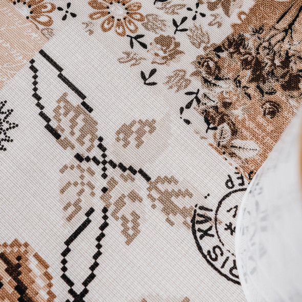 Serweta wodoodporna STEMPEL - 85x85 cm - ecru/brąz