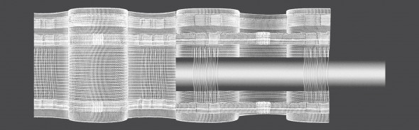 Taśma marszcząca fala z szelką M/T28/P - 1:2,5 - 10 cm