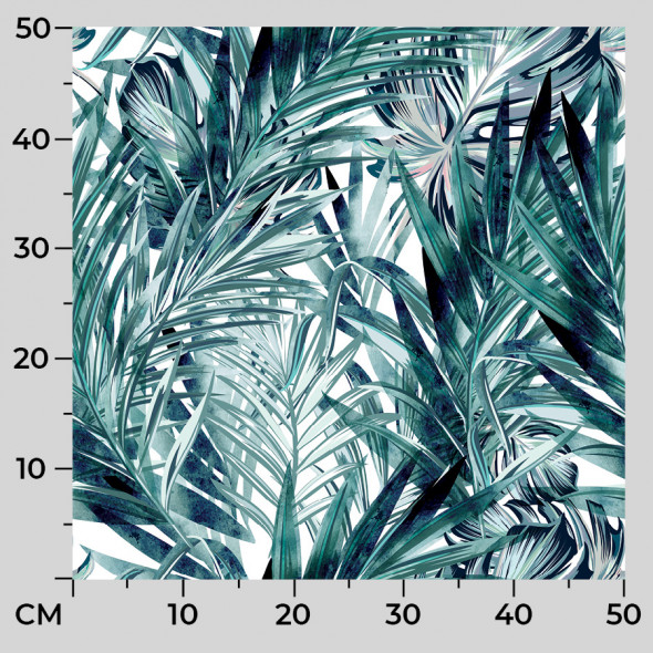 Tkanina dekoracyjna LAURA BLANKO - szerokość 140 cm - biały/odcienie granatu