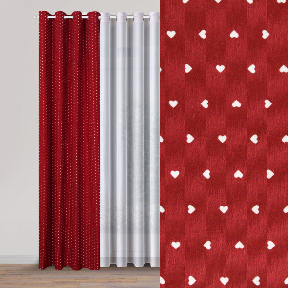 Tkanina dekoracyjna TZ7030-043 - wysokość 280 cm - czerwony