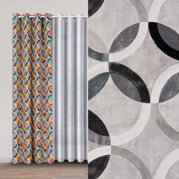 Tkanina dekoracyjna TZ7030-044 - szerokość 140 cm - odcienie szarości