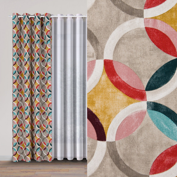 Tkanina dekoracyjna TZ7030-044 - wysokość 280 cm - wielokolorowy