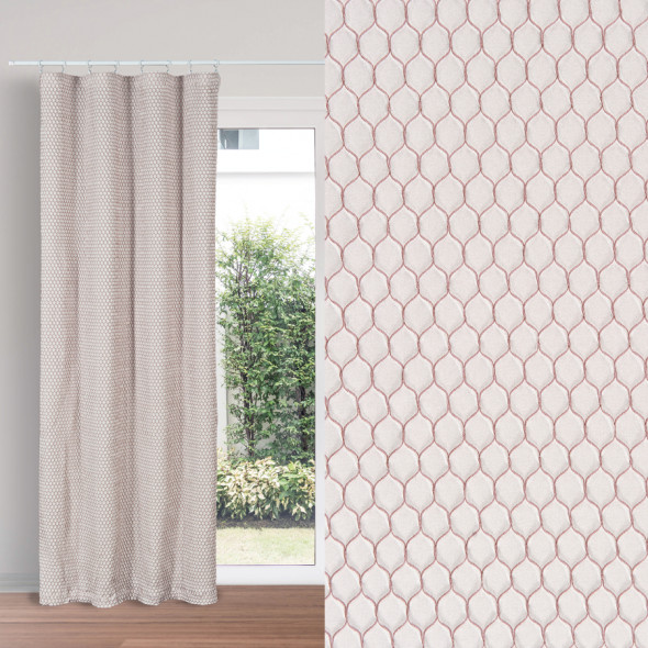 Tkanina dekoracyjna w łuski 050186-003 - szerokość 150 cm - pudrowy róż