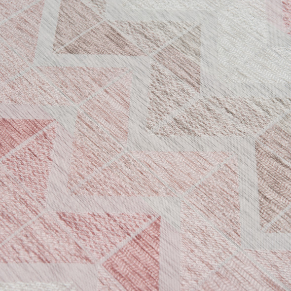 Tkanina dekoracyjna w zygzak ETNICA-002 - wysokość 300 cm - odcienie różu