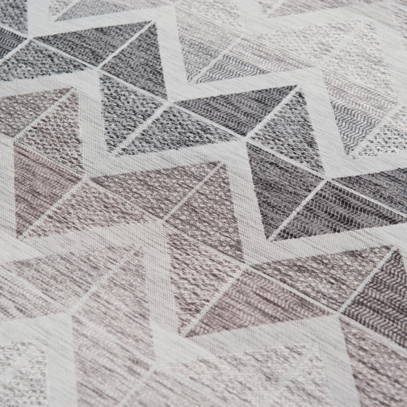 Tkanina dekoracyjna w zygzak ETNICA-009 - wysokość 300 cm - odcienie brązu