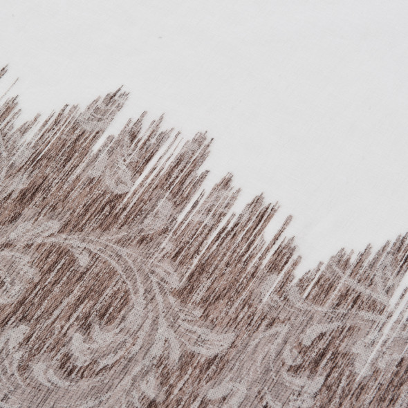 Tkanina dekoracyjna z ołowianką SARITA-004 - wysokość 320 cm - biała/jasnobrązowa