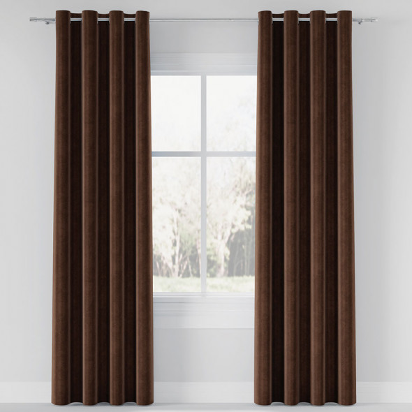 Tkanina jednobarwna VELVET-017 - szerokość 150 cm - brązowy