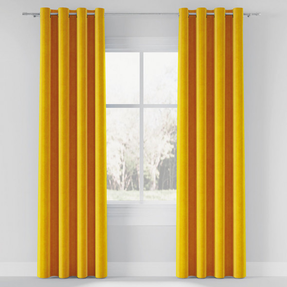 Tkanina jednobarwna VELVET-021 - szerokość 150 cm - żółty