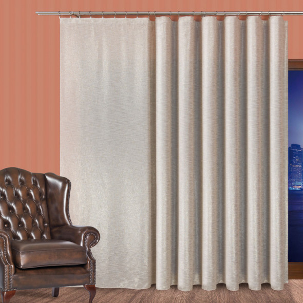 Tkanina jednobarwna z ołowianką 001638- wysokość 300 cm - latte