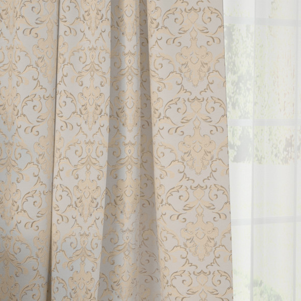 Tkanina wzorzysta AGALLA-001 - wysokość 290 cm - kremowa