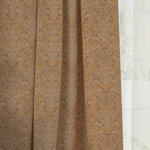 Tkanina wzorzysta AGALLA-002 - wysokość 290 cm - brązowa