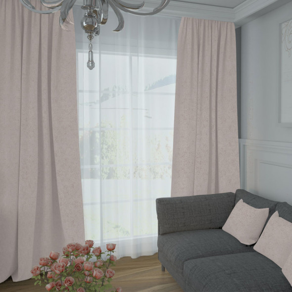 Tkanina zasłonowa 090286-005 - wysokość 290 cm - beżowa