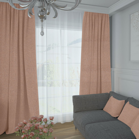 Tkanina zasłonowa 090286-009 - wysokość 290 cm - karmelowa
