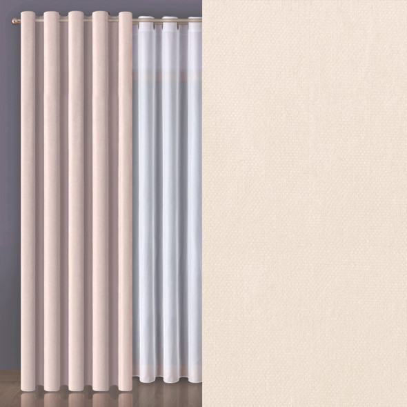 Tkanina zasłonowa MILAS-001 - wysokość 280 cm - perłowy