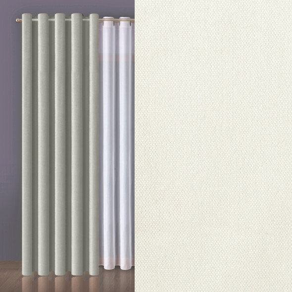 Tkanina zasłonowa MILAS-002 - wysokość 280 cm - kość słoniowa