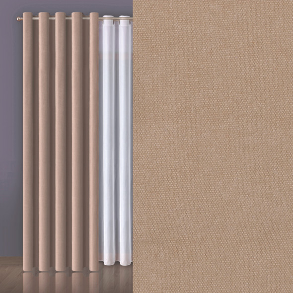 Tkanina zasłonowa MILAS-006 - wysokość 280 cm - beżowy