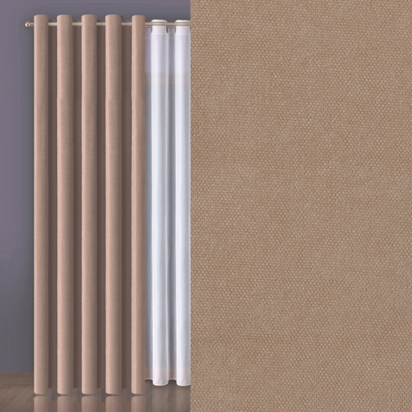 Tkanina zasłonowa MILAS-007 - wysokość 280 cm - orzechowy