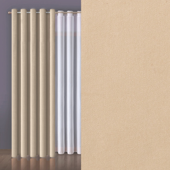 Tkanina zasłonowa MILAS-009 - wysokość 280 cm - nude