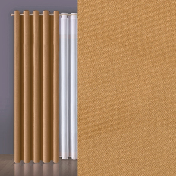 Tkanina zasłonowa MILAS-010 - wysokość 280 cm - piwny