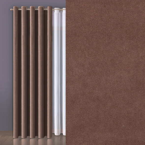 Tkanina zasłonowa MILAS-011 - wysokość 280 cm - umbra