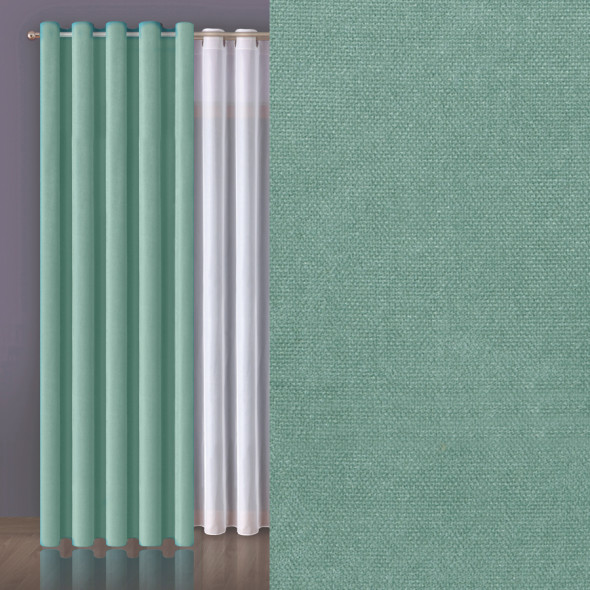 Tkanina zasłonowa MILAS-016 - wysokość 280 cm - szaro-zielony
