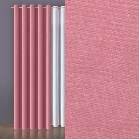 Tkanina zasłonowa MILAS-019 - wysokość 280 cm - ciemny pudrowy różowy