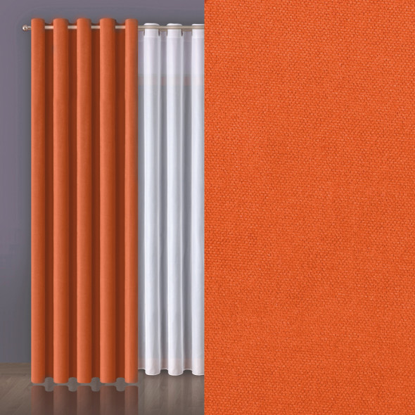 Tkanina zasłonowa MILAS-021 - wysokość 280 cm - ciemny pomarańczowy