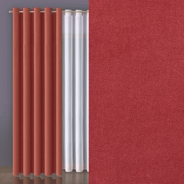 Tkanina zasłonowa MILAS-022 - wysokość 280 cm - rubinowy