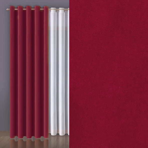 Tkanina zasłonowa MILAS-025 - wysokość 280 cm - ciemny czerwony