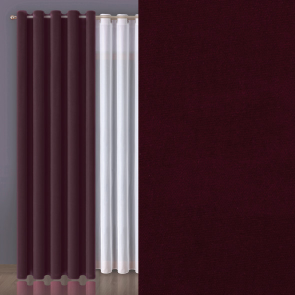 Tkanina zasłonowa MILAS-030 - wysokość 280 cm - bakłażanowy