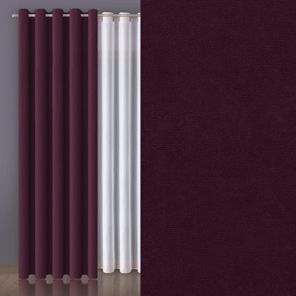 Tkanina zasłonowa MILAS-031 - wysokość 280 cm - śliwkowy