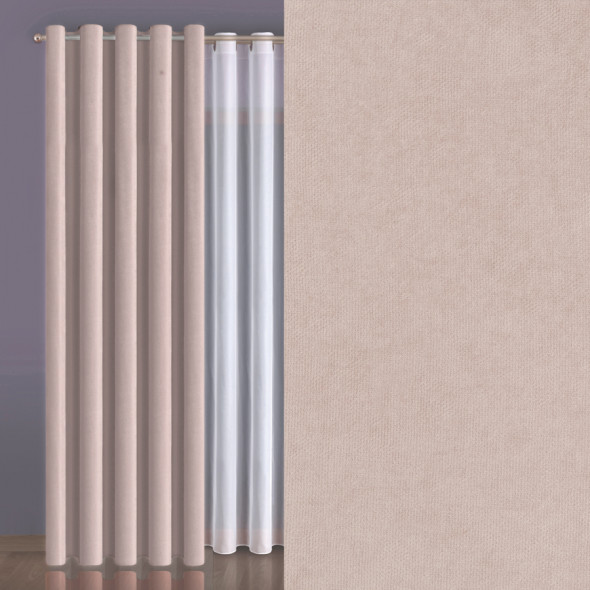 Tkanina zasłonowa MILAS-042 - wysokość 280 cm - szaro-beżowy