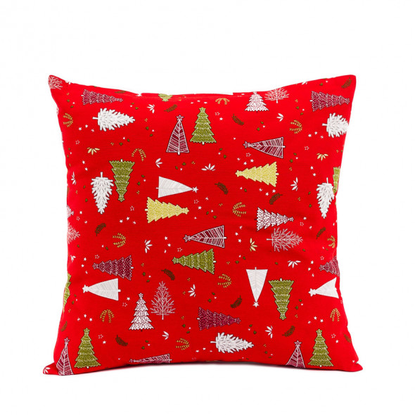 Tkanina zasłonowa świąteczna "TZ7030-006" - szerokość 140 cm - czerwony