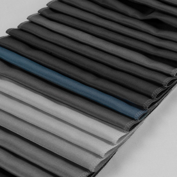 Tkanina zasłonowa typu tafta 015275-015 - wysokość 300 cm - kobaltowa