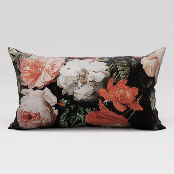 Poszewka dekoracyjna TULIPA VELVET - 30x50 cm - vintage bordowy